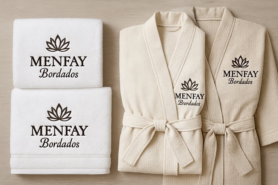 Toallas y kimonos bordados de MENFAY Bordados