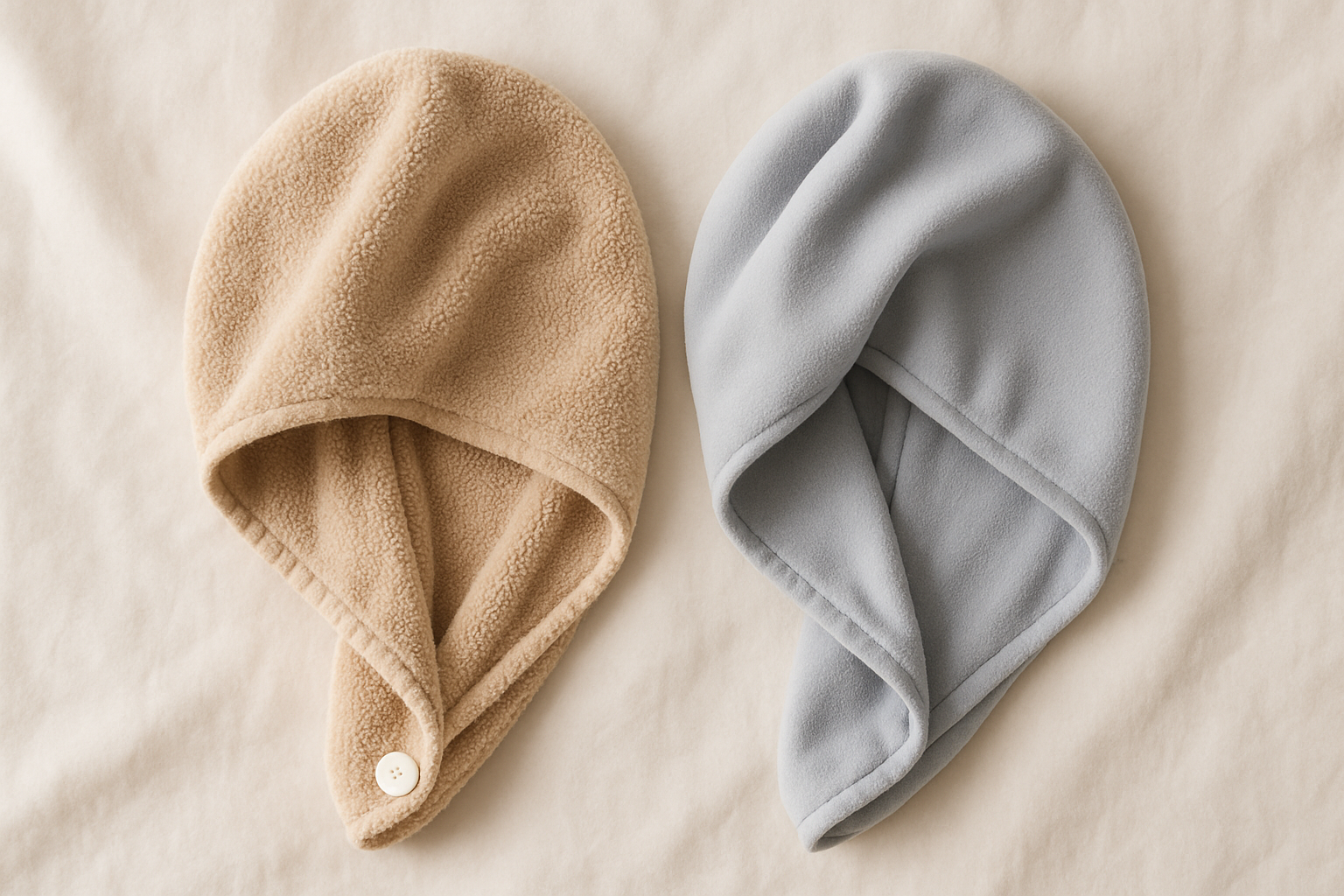 Gorros para secado de cabello en toalla y microfibra